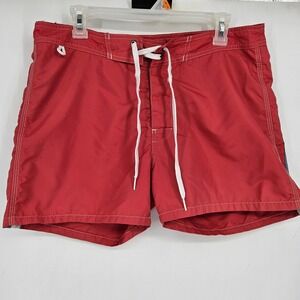 Sundek Swim Trunks Mens 32 Maroon Retro Summer Lined